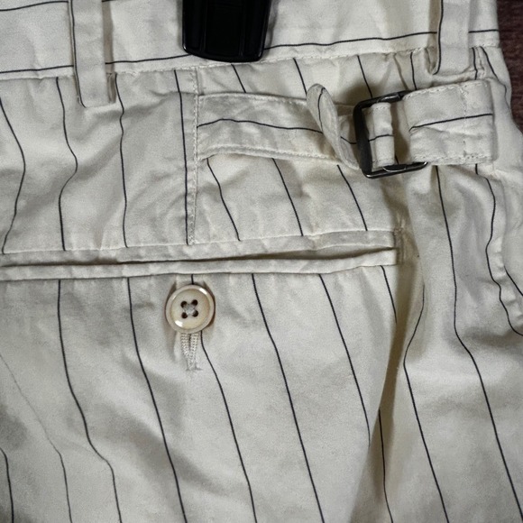 Vintage Polo Ralph Lauren Bradbury Mens Pinstripe Cotton Chino Shorts 38 Buckle - Picture 5 of 11